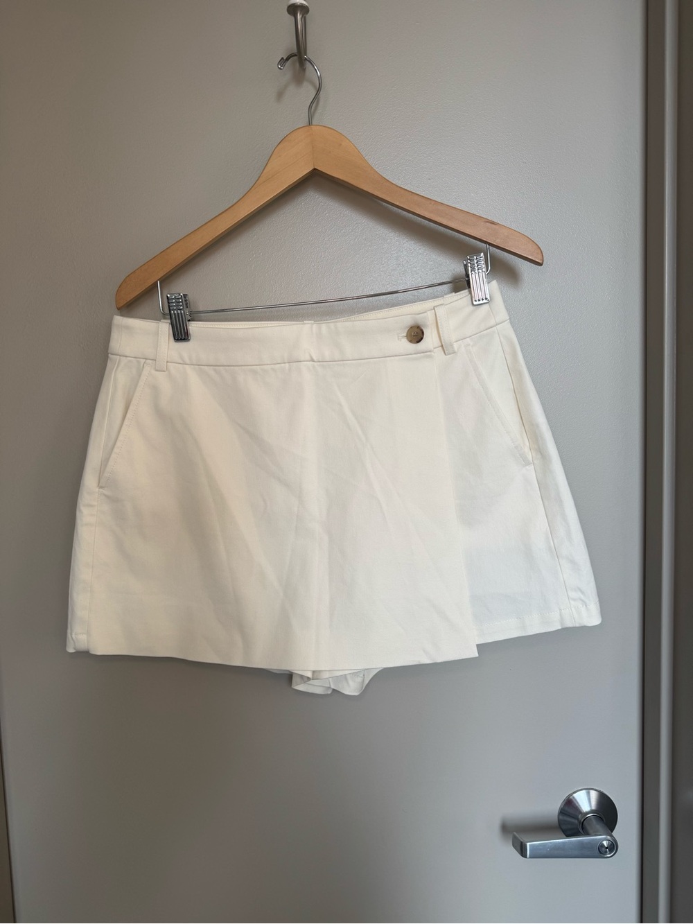 J. Crew Wrap-front skort in bi-stretch cotton blend
